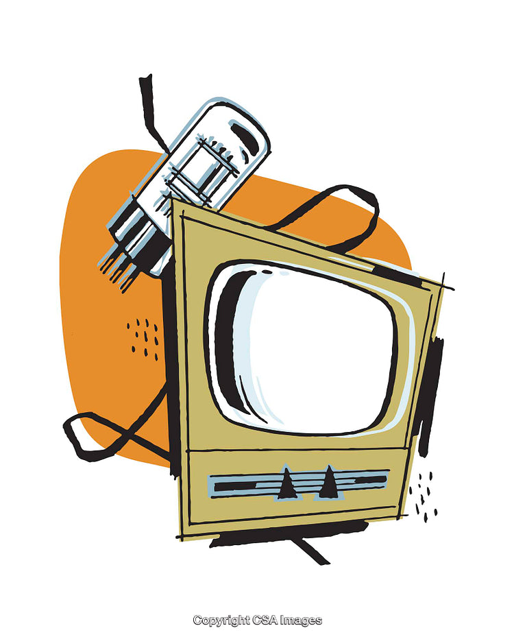 Retro Vintage Television with Vibrant Colorful Abstract Artistic Style