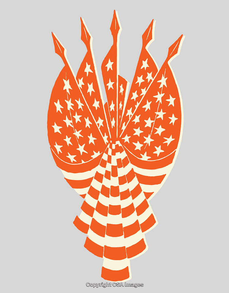 Abstract Patriotic Illustration with Stars and Stripes Design Elements
