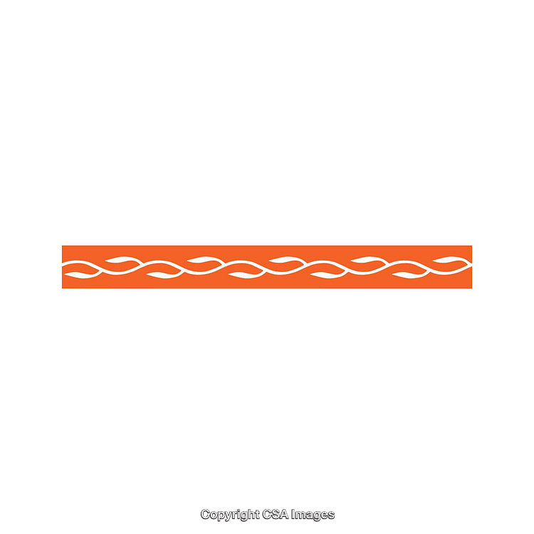 Orange Border With Wavy Pattern on White Background