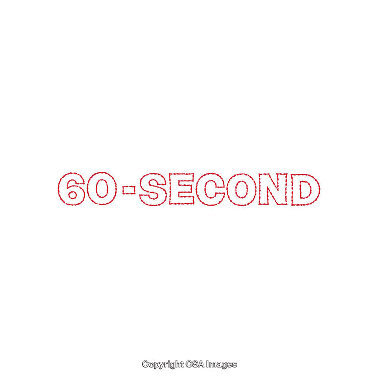 Red Dotted Outline Text Displaying '60-Second' on White Background