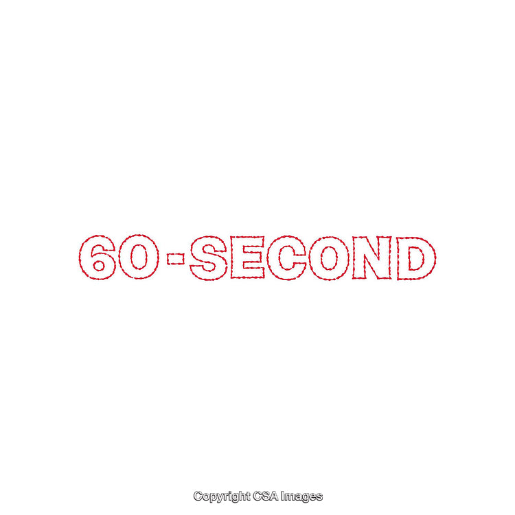 Red Dotted Outline Text Displaying '60-Second' on White Background