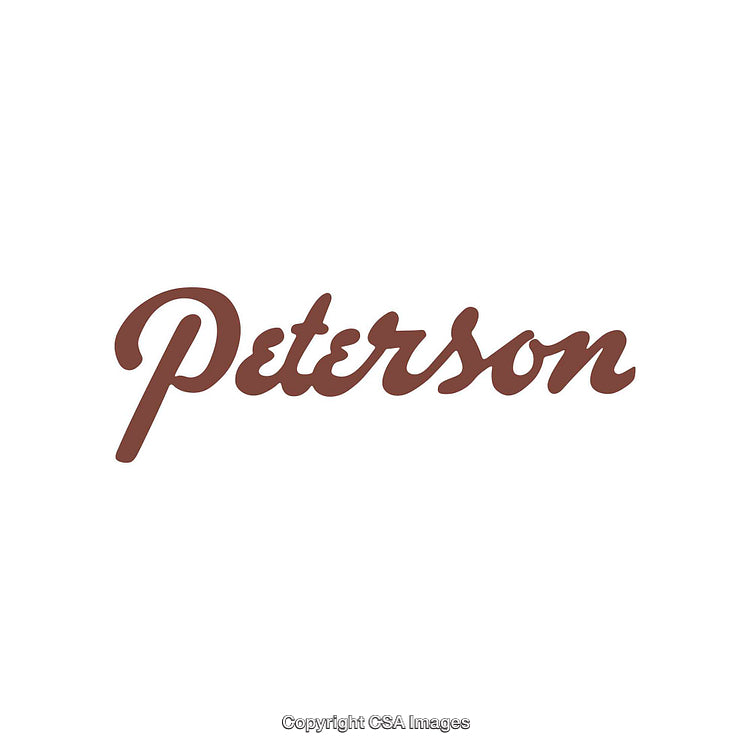 Scripted Typography Artwork Featuring the Name Peterson in Brown Text