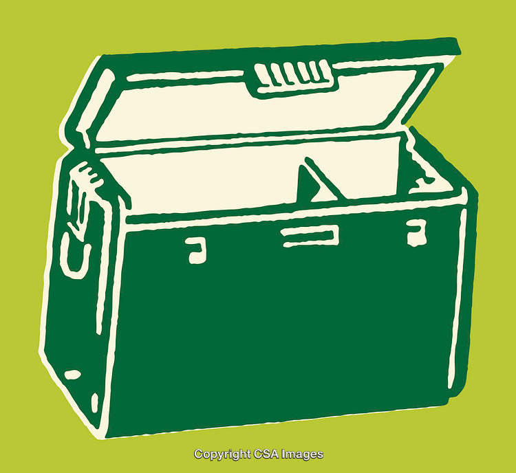 Illustration of an Open Cooler Box in Minimalist Art Style