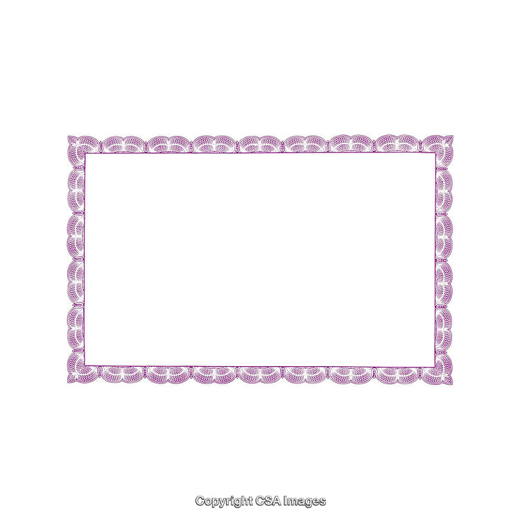 Decorative Purple Border with Ornamental Design on White Background