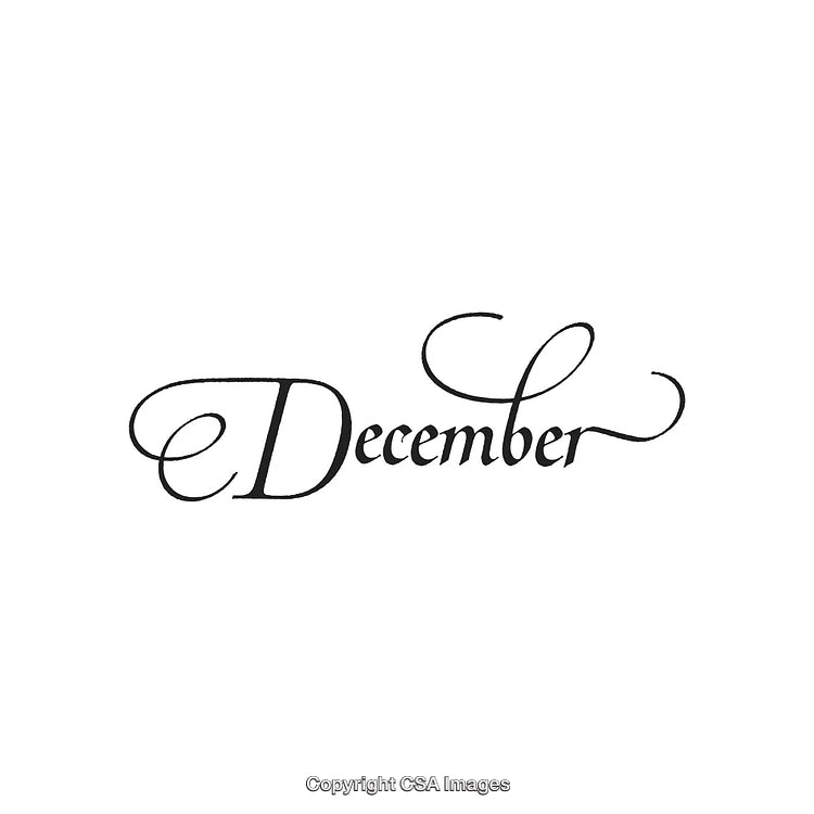 Elegant Handwritten Calligraphy of the Word December in Artistic Style