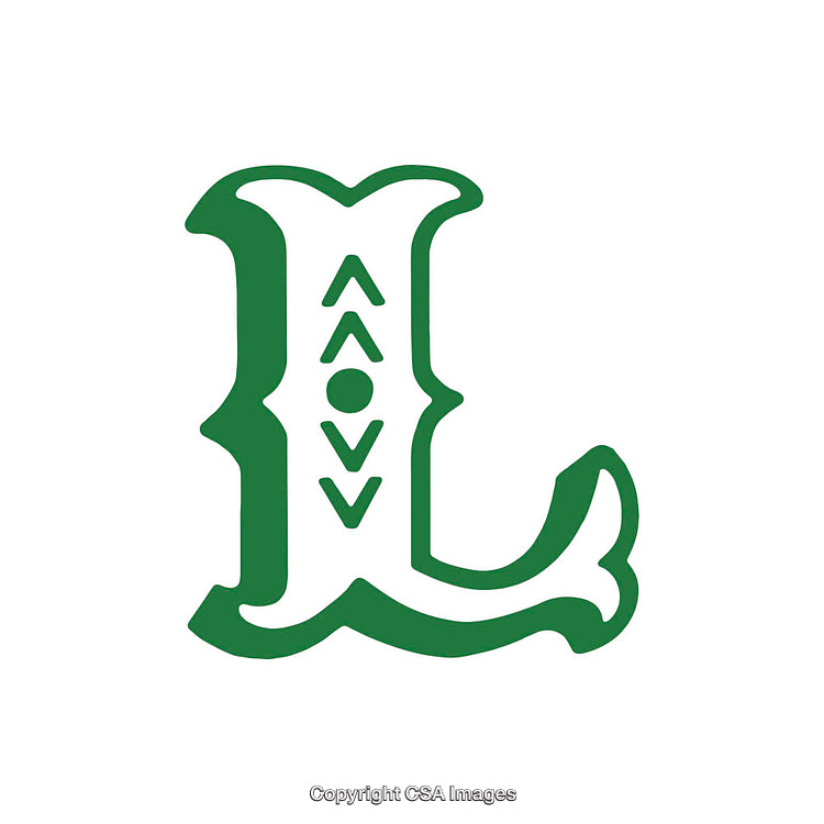 Green Letter L Logo with Unique Interior Decorative Design