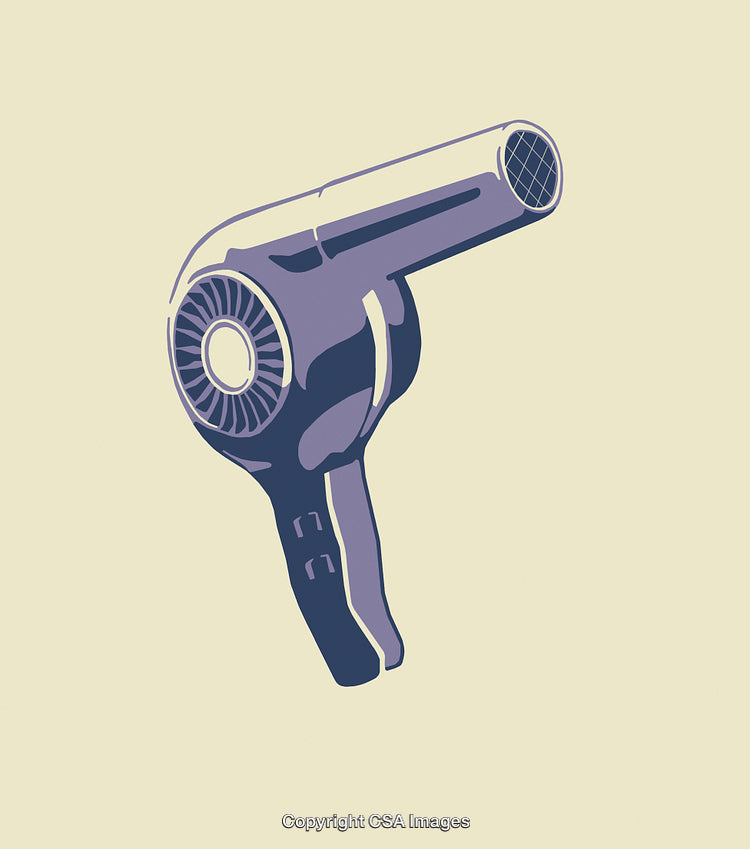 Modern Minimalistic Illustration of a Hairdryer in a Stylized Design