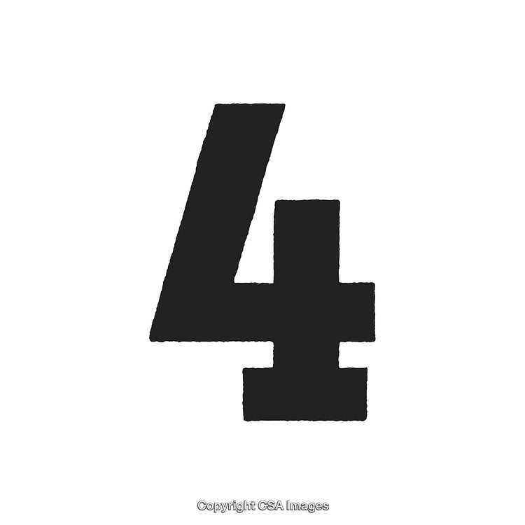 Bold Black Number Four on a White Background Design