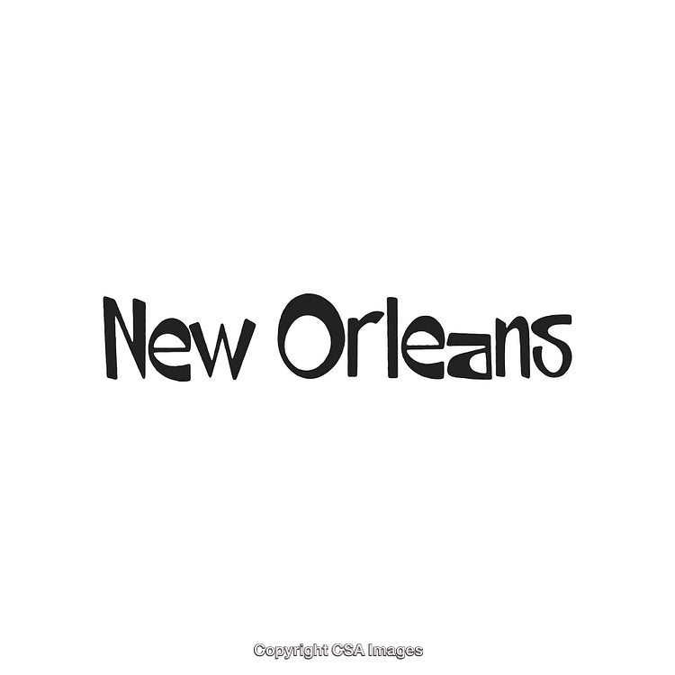 Stylized New Orleans Text Art Rendered in Black on White Background