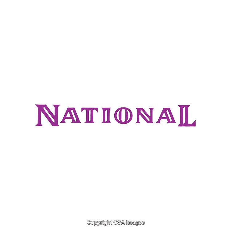 Purple Stylized National Text on a Plain White Background