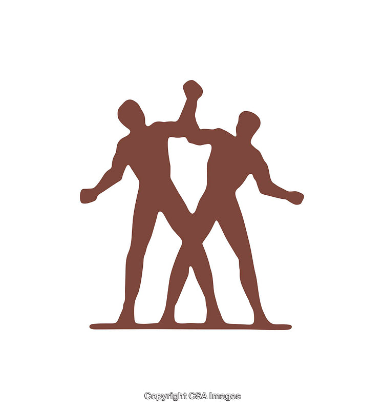 Silhouette of Two Boxers in Stance Facing Opposite Directions