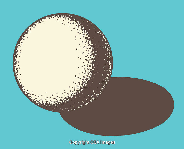 Minimalist Color Line Art of a Spherical Object on Colored Background