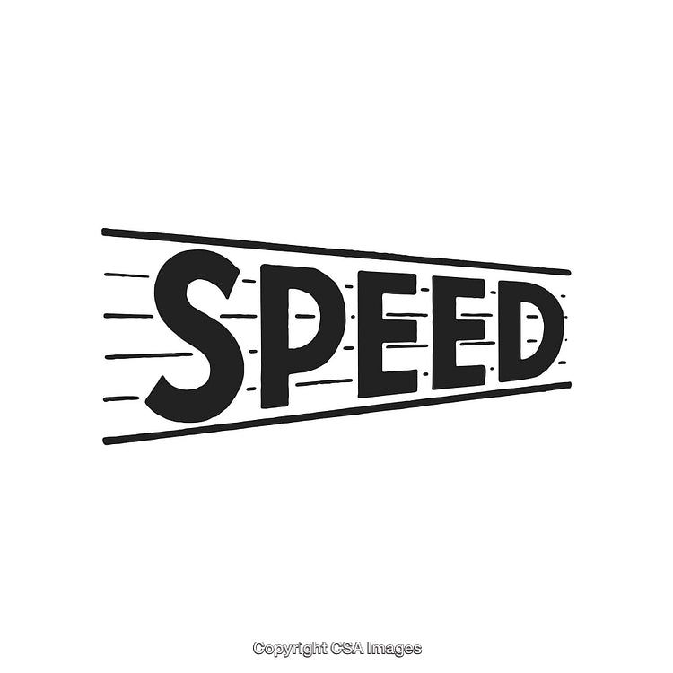 Bold Black and White Typography Design Highlighting Speed and Motion Concepts