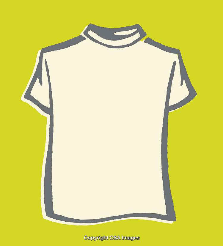 Minimalistic Line Art of a Shirt on Vibrant Background