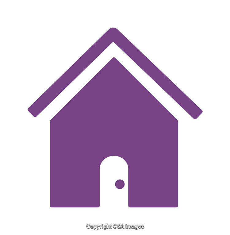 Purple House Icon Representing Home Concept in Minimalist Design