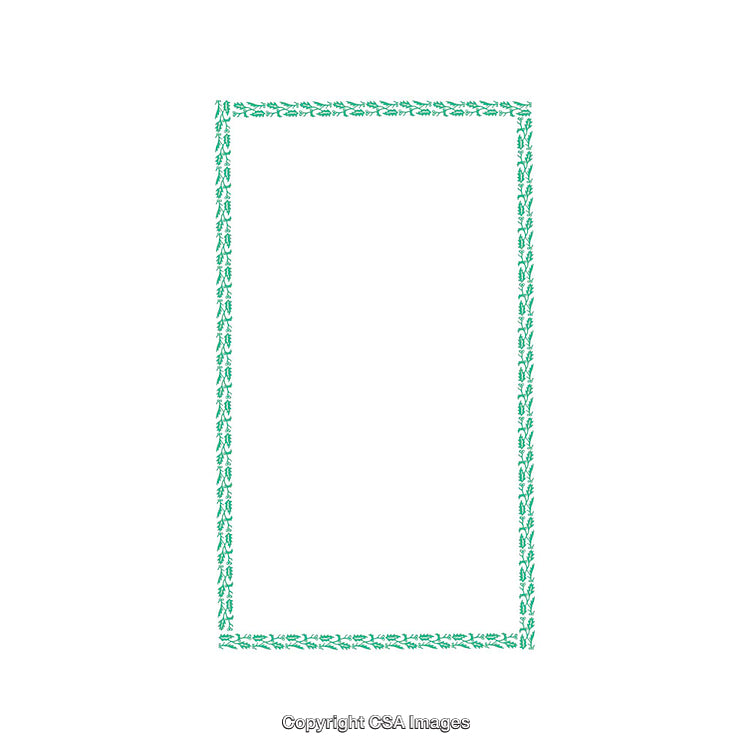 Green Leaf Patterned Border Frame on a Clean White Background