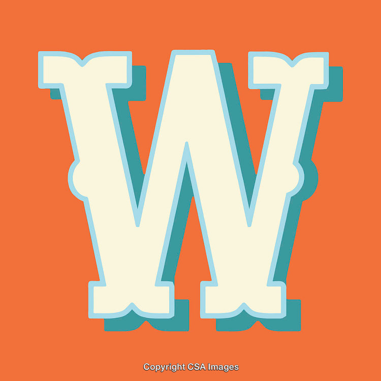 Vintage Letter W With Bold Typography and Vibrant Contrast