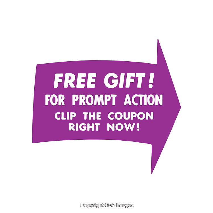 Purple Coupon Highlighting Free Gift Opportunity for Immediate Action