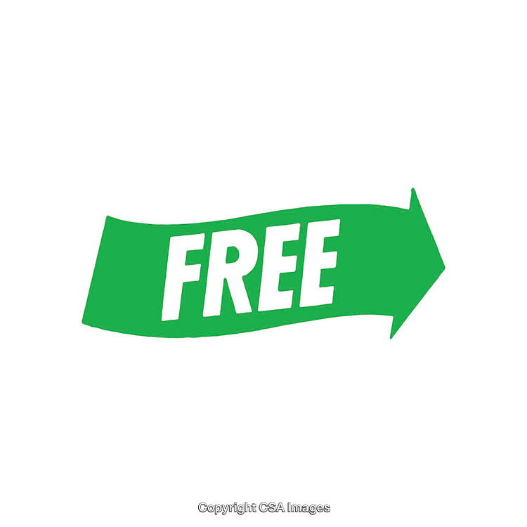 Green Banner Showing the Word Free with Arrow Symbol