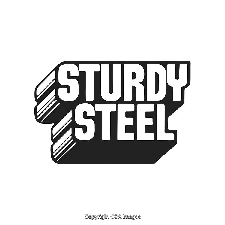 Vintage Logo Design Featuring Bold Text and Textured Steel Effect