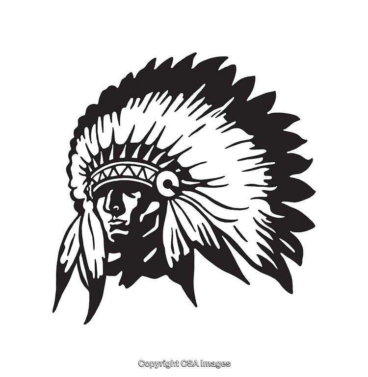 Monochrome Line Art Illustration of a Traditional Headpiece