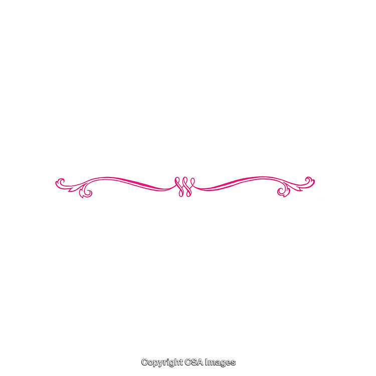 Elegant Pink Decorative Flourish Line Element on White Background