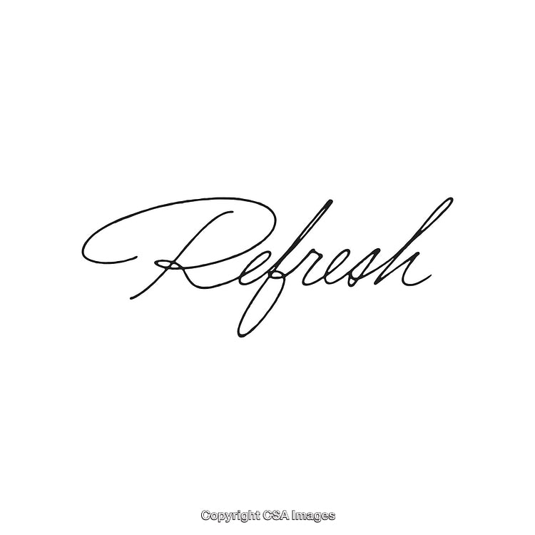 Elegant Handwritten Word Refresh on White Background for Inspiration