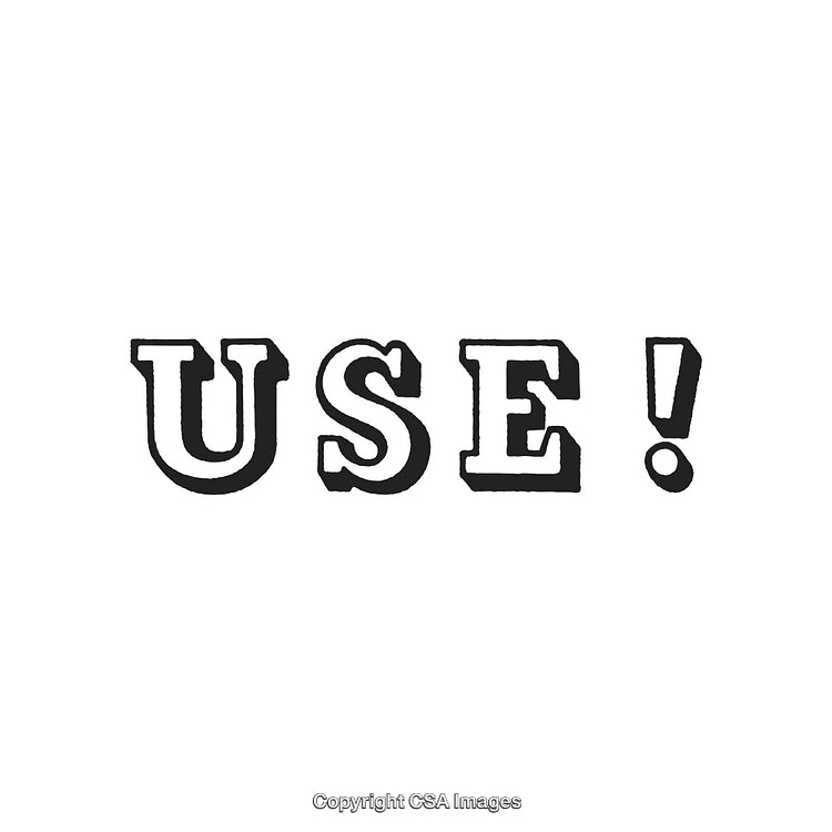 Bold Typographic Design Featuring the Word 'USE' on White Background