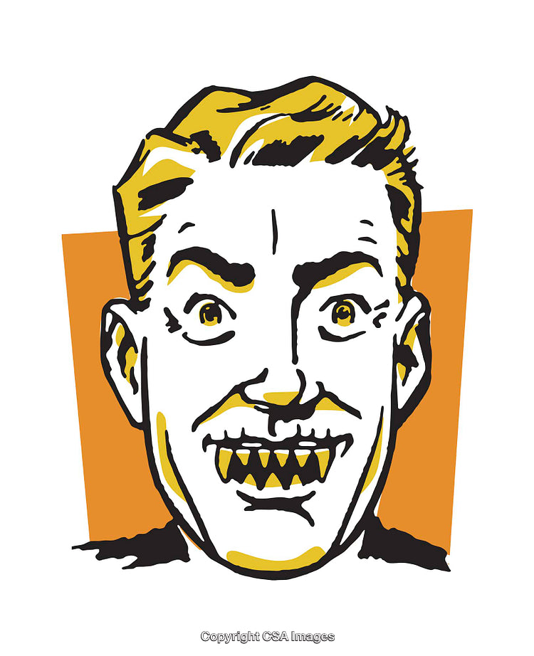 Vibrant Illustration of a Cartoon Character With a Peculiar Grin