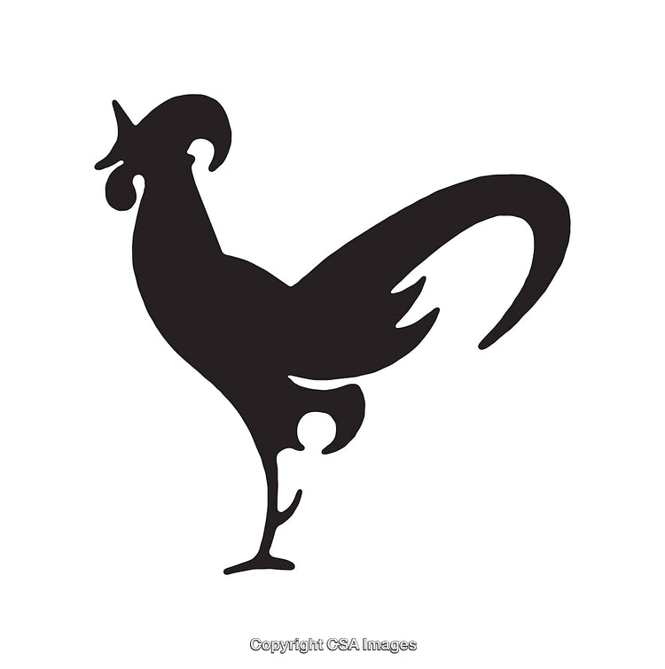 Silhouette of a Rooster in Artistic Black and White Design