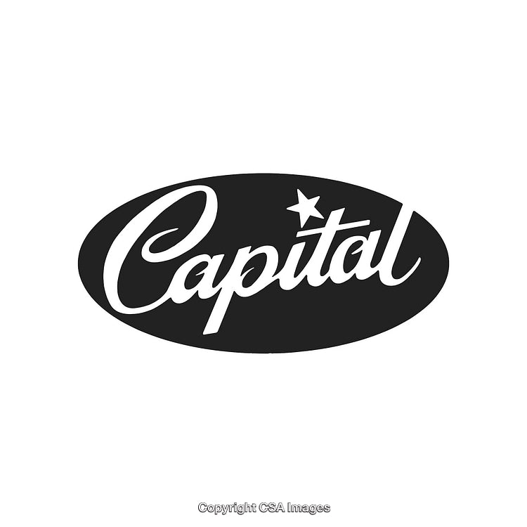 Black and White Oval Logo with Script Font Design and Star Accent