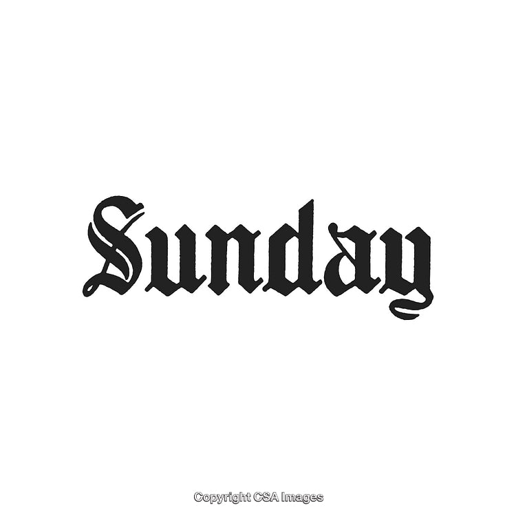 Elegant Black Lettering Displaying the Word Sunday in Bold Font Style