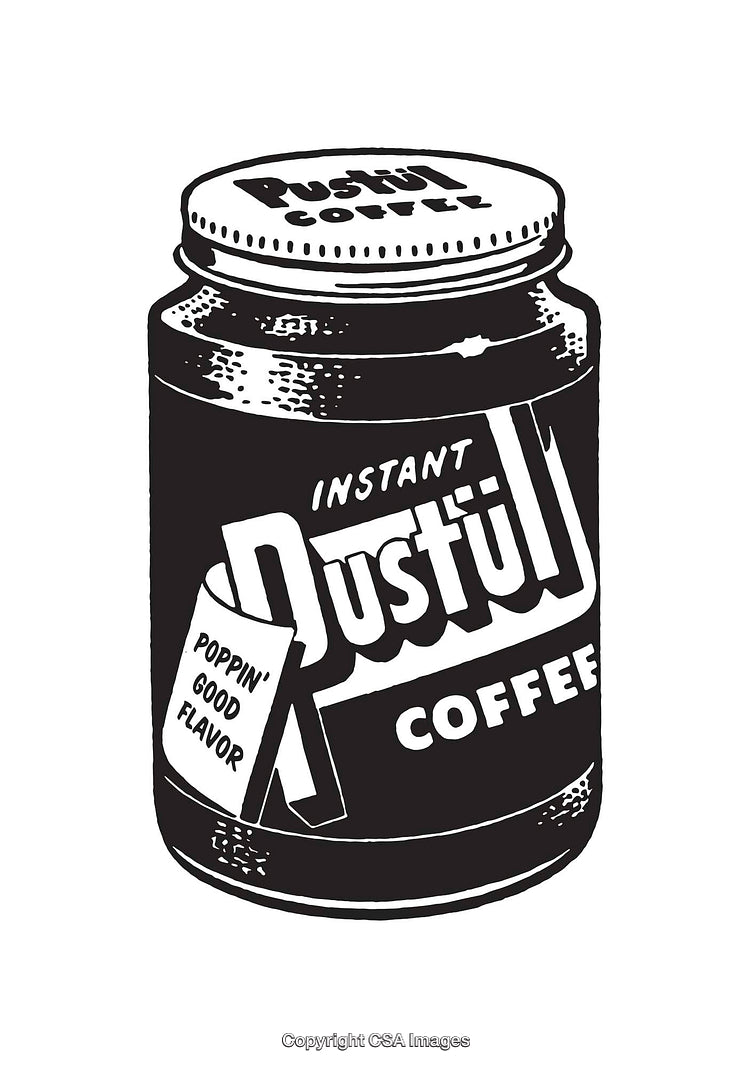 Black and White Line Art Illustration of an Instant Coffee Jar