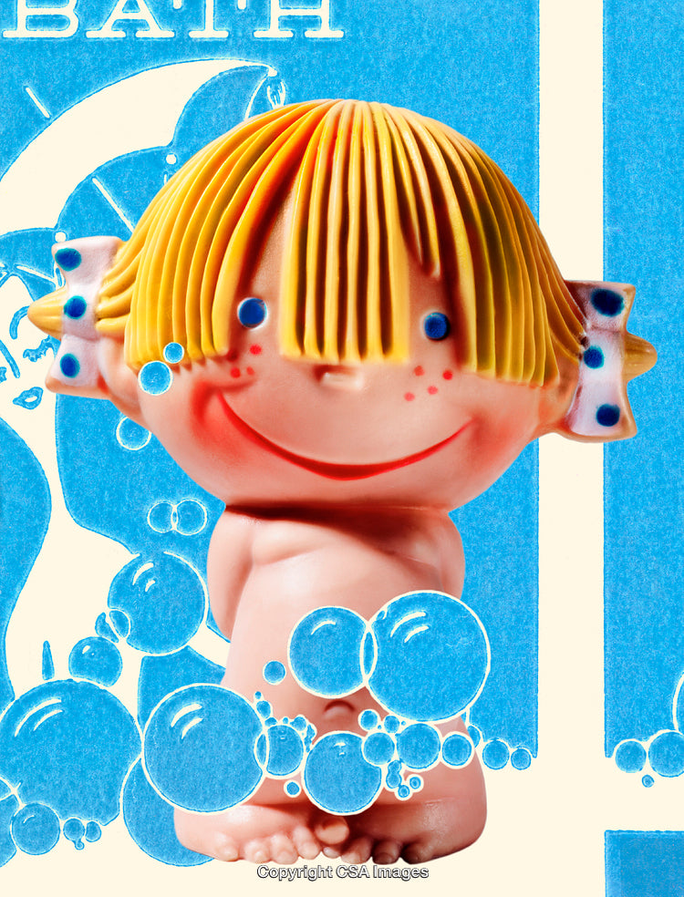 Whimsical Bath Toy Figure with Cheerful Expression and Colorful Design