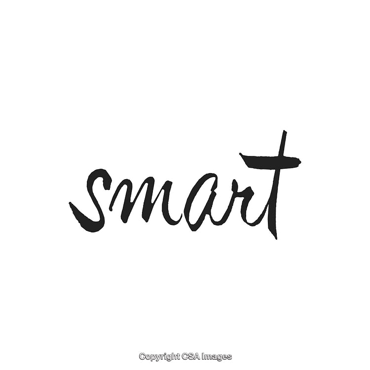 Elegant Handwritten Script of the Word 'Smart' in Black Text