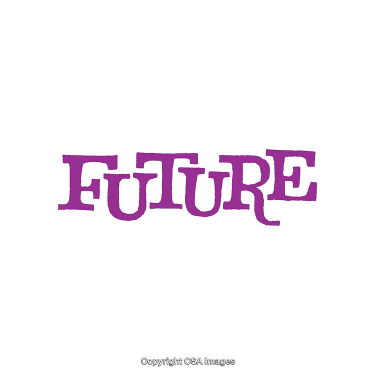 Purple Text 'Future' on Simple White Background