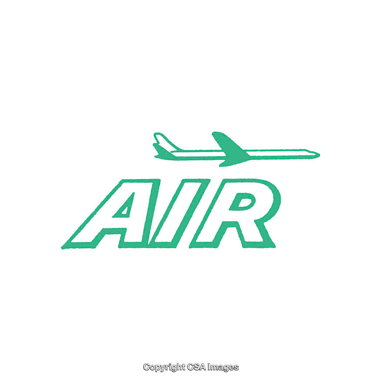 Minimalistic Airplane and Text Art in Green Tone