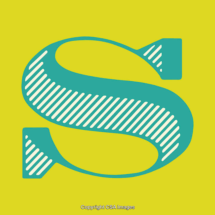 Bold Graphic Illustration of the Letter S on Vibrant Background