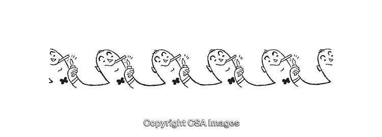 Black and White Line Art Illustrations of Character Expressions