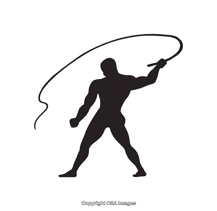 Silhouette Illustration of Person Whipping in Dynamic Motion