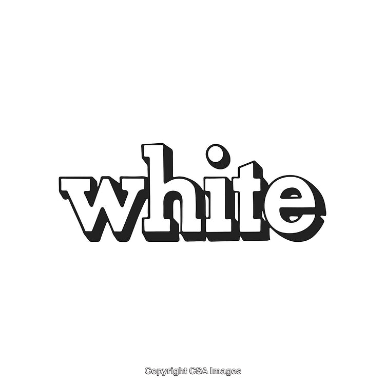 White Text in Bold Vintage Style with Shadow Effect on White Background