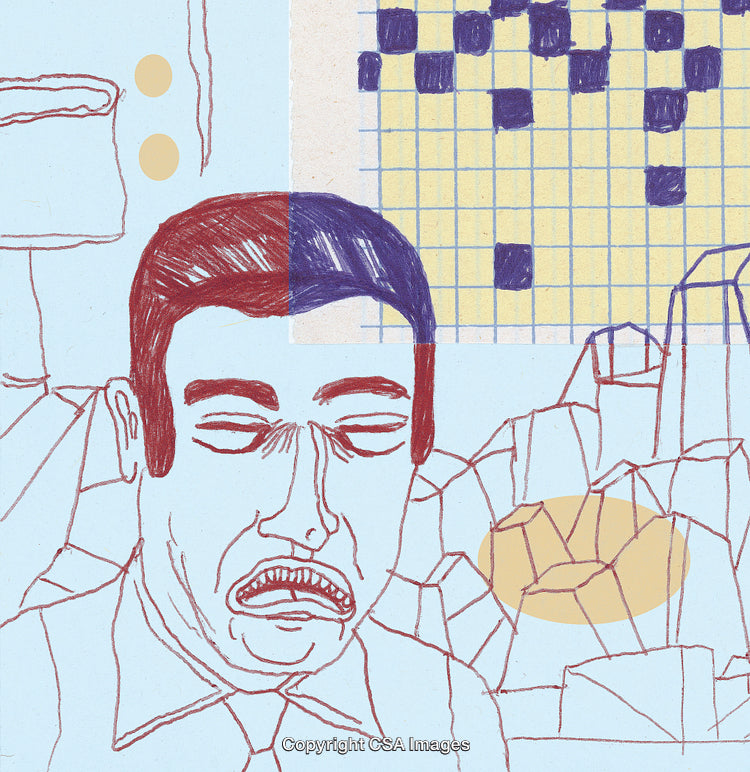 Abstract Hand-Drawn Art Featuring Expressive Face in Geometric Style
