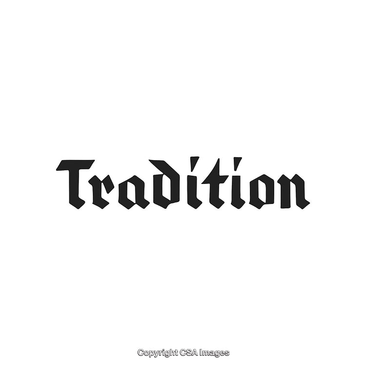 Blackletter Script Style Tradition Text on White Background