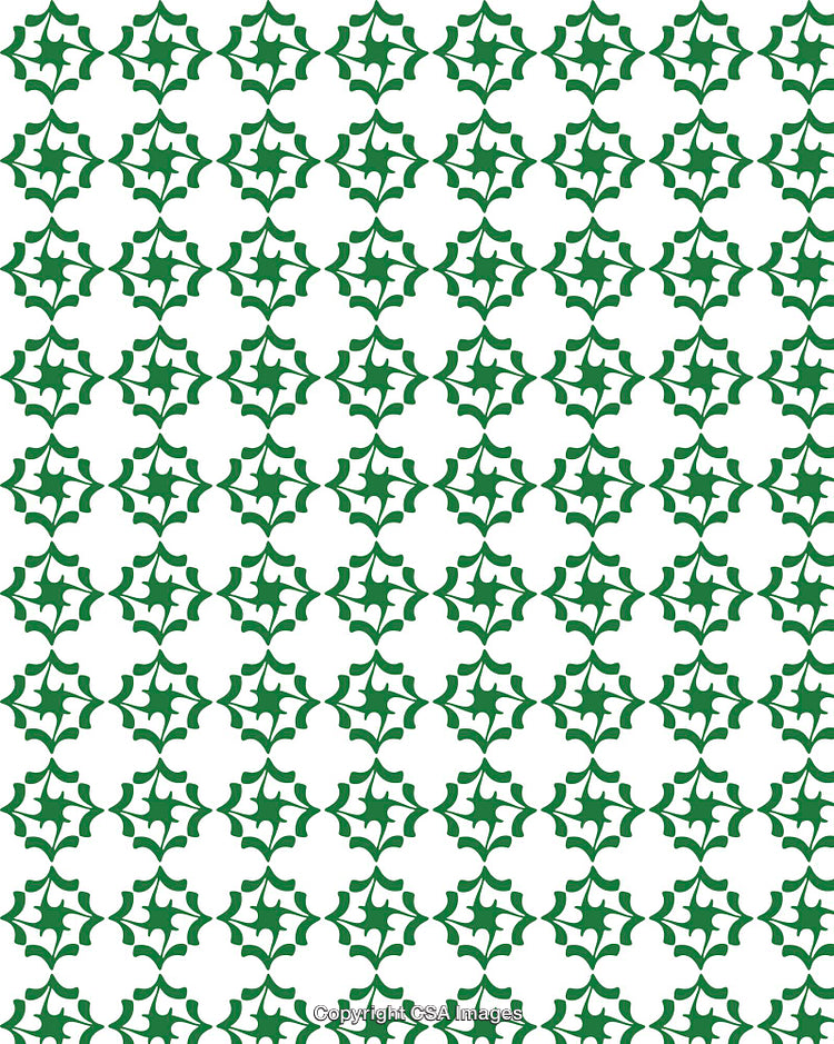 Green Holly Leaf Pattern on White Background for Festive Design Uses