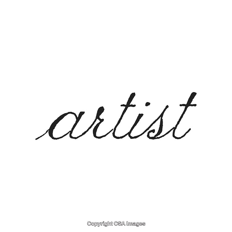 Elegant Script Text Depicting the Word Artist in Stylish Calligraphy