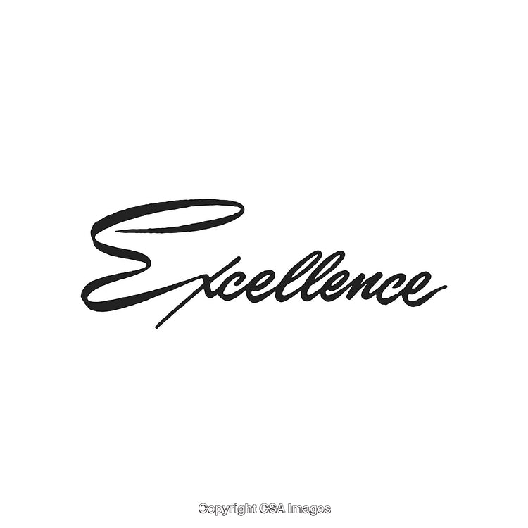 Elegant Typography of the Word Excellence in Cursive Calligraphy Style