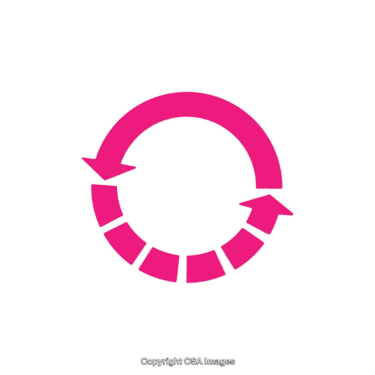 Pink Circular Arrow Icon Displaying a Refresh or Repeat Concept in Minimal Design