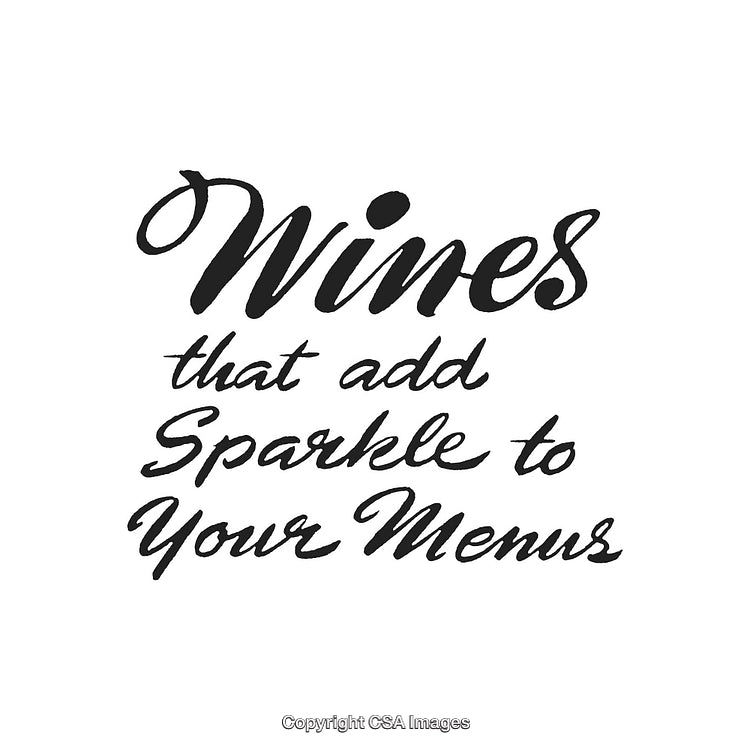 Elegant Typographic Design Showcasing Wines Adding Sparkle to Menu Selections