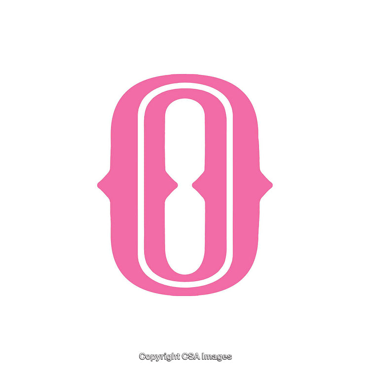 Stylized Pink Letter O Design on White Background