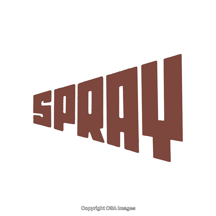 Abstract Brown Spray-Text Word Artwork On White Background